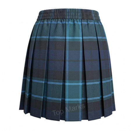 navy/green tartan skirt